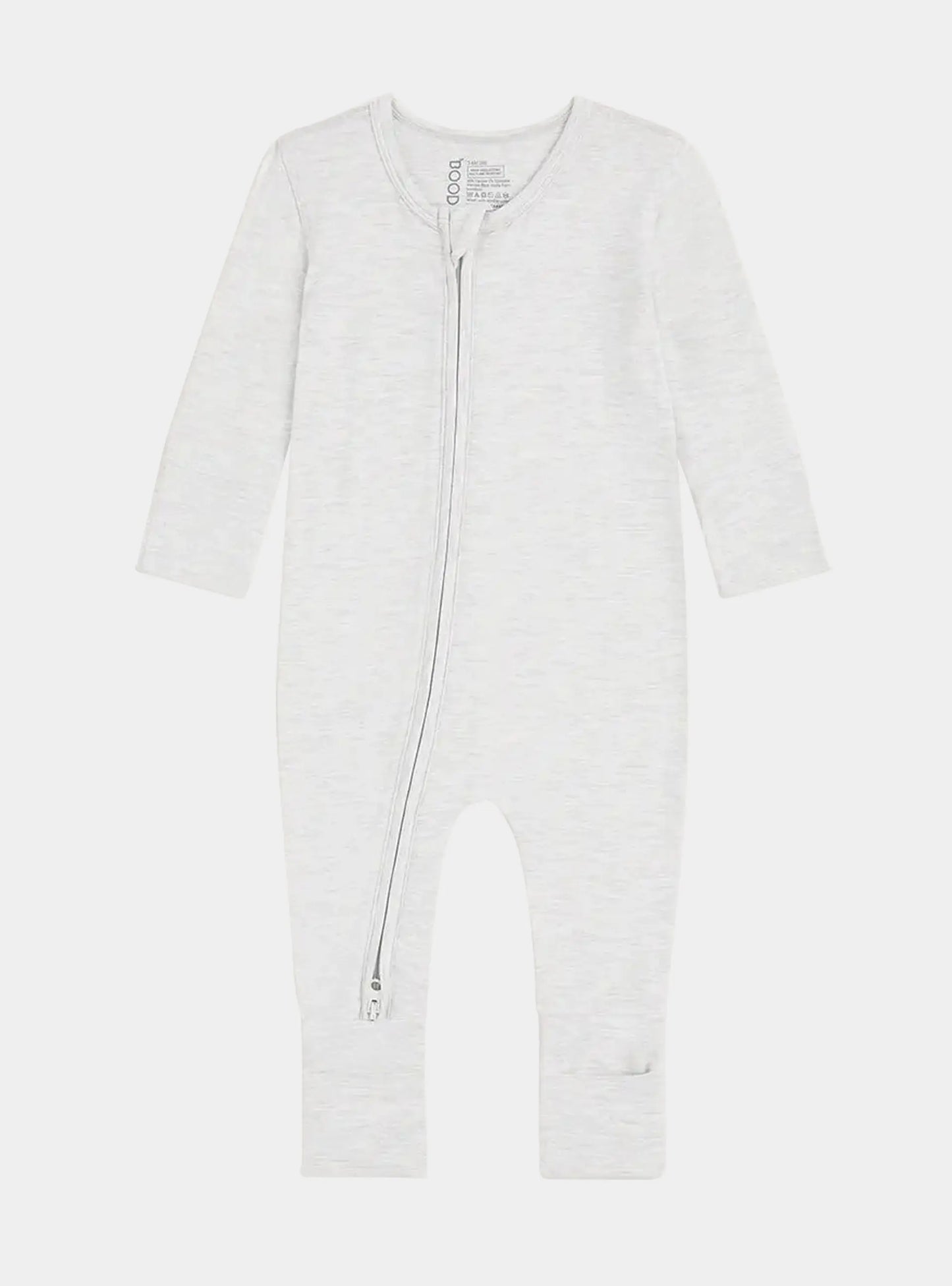 Heather Grey Baby Long Sleeve Bamboo Romper Boody