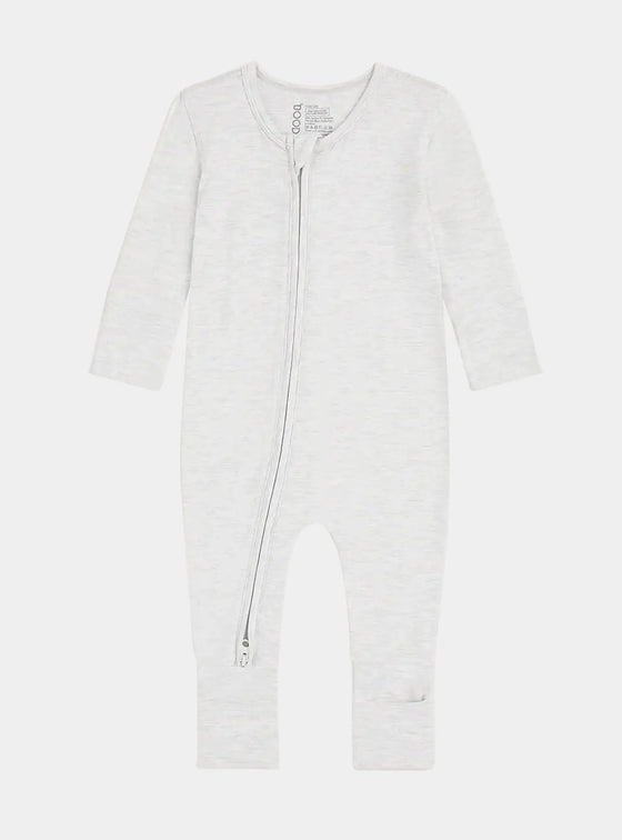 Heather Grey Baby Long Sleeve Bamboo Romper Boody