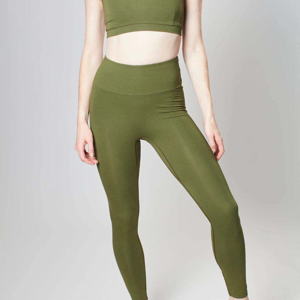 High Waisted Leggings - Earth Khaki Sōma Sportswear