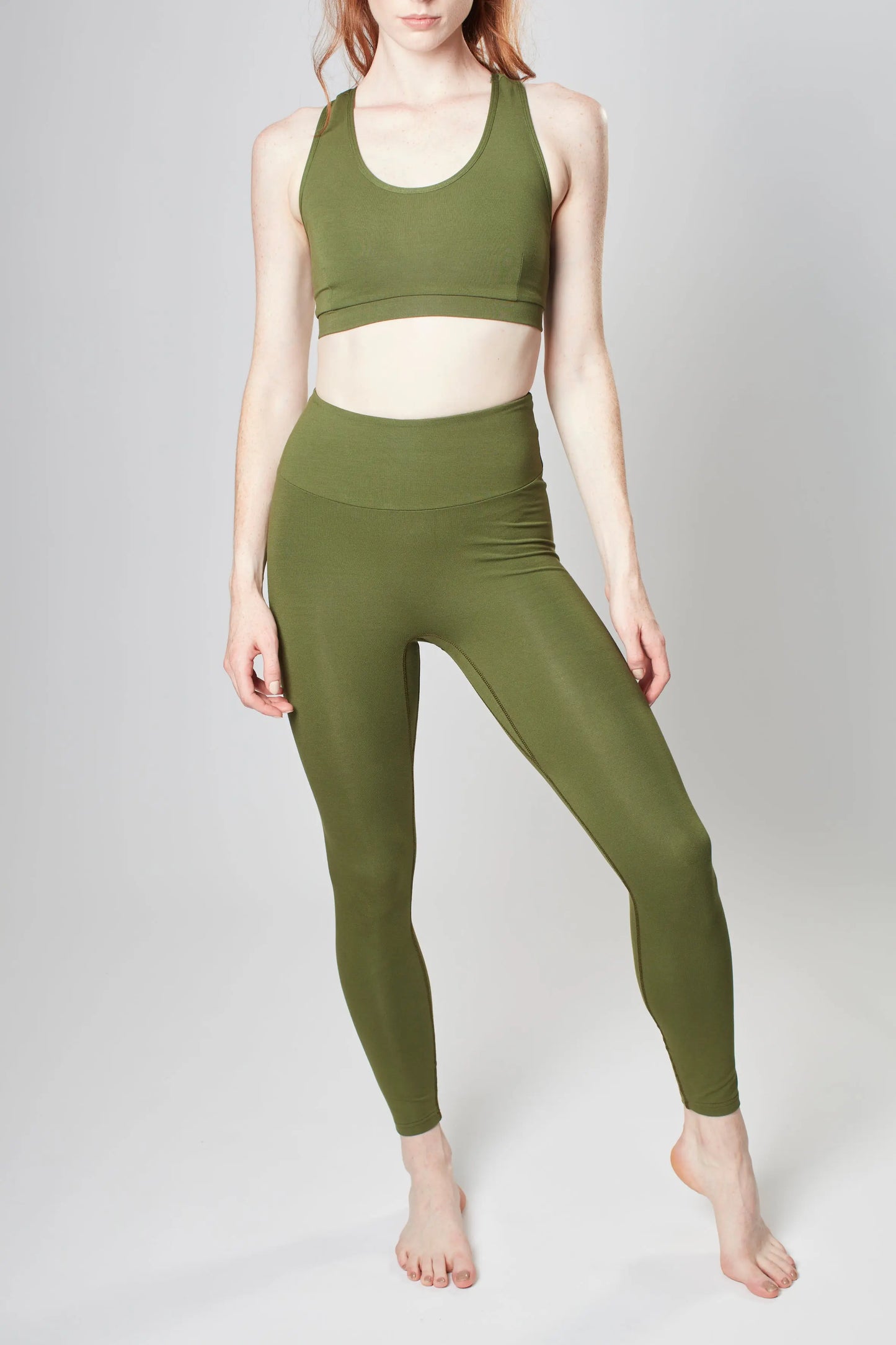 High Waisted Leggings - Earth Khaki Sōma Sportswear