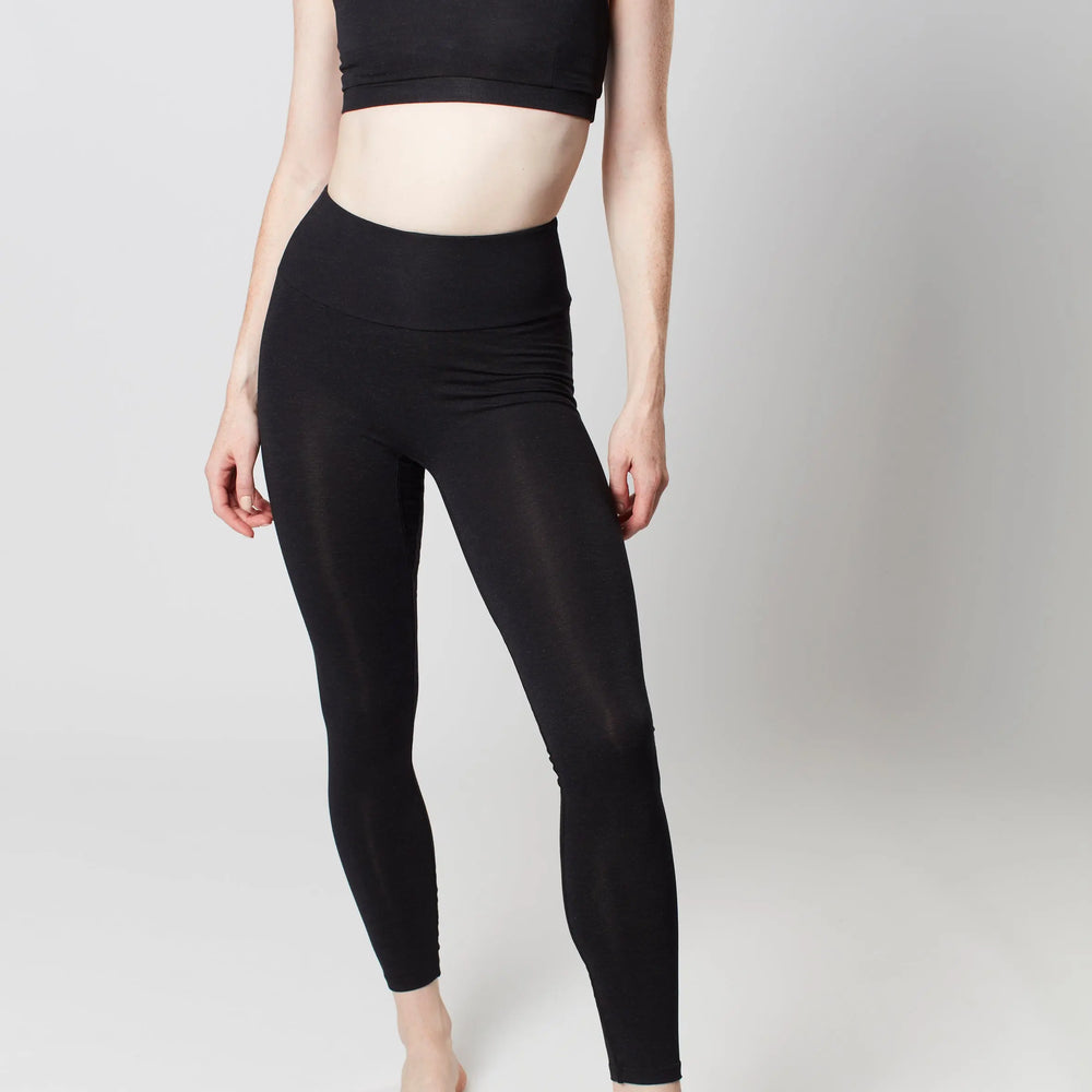 High Waisted Leggings - Marl Black Sōma Sportswear