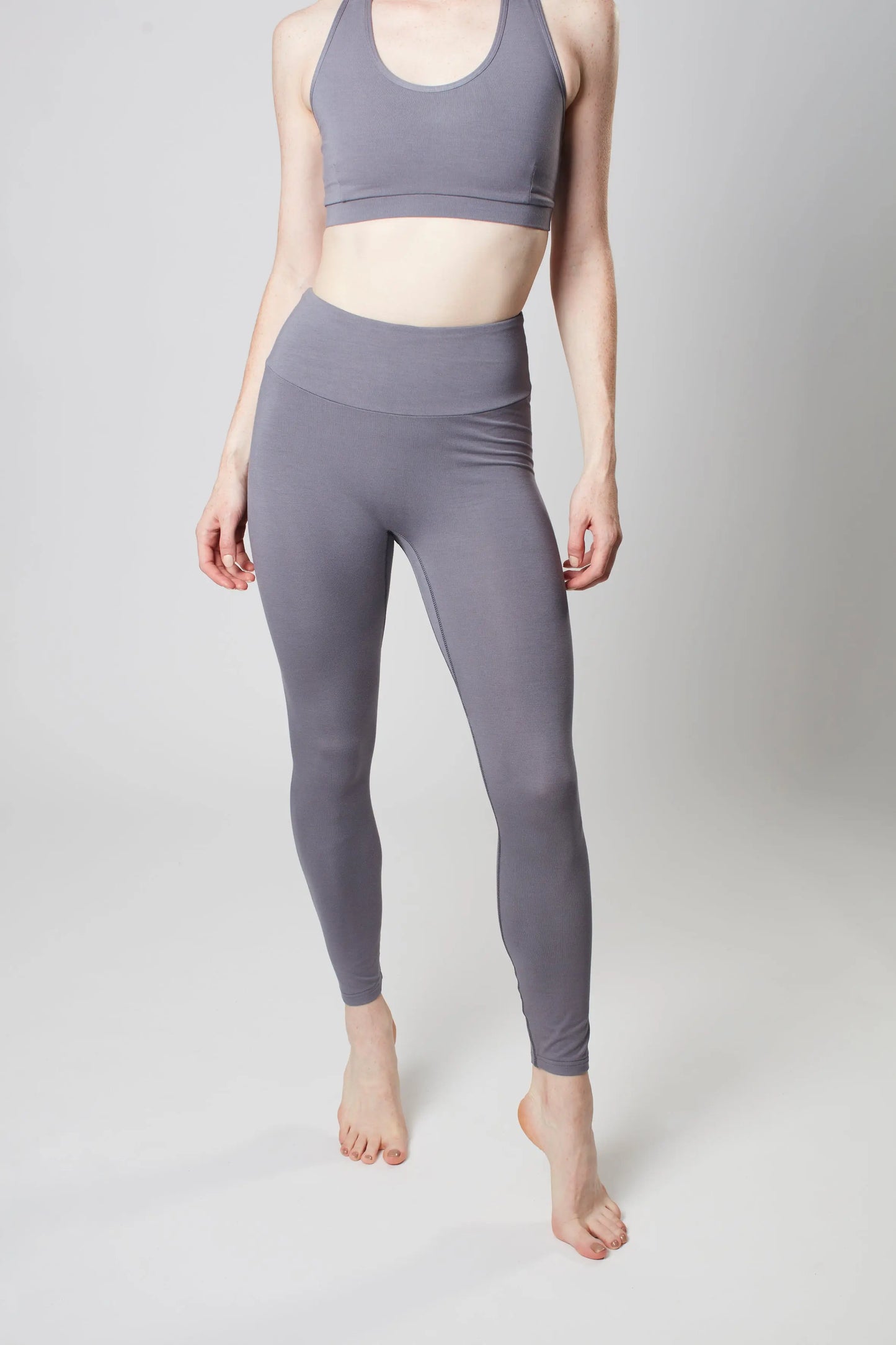 High Waisted Leggings - Pearl Grey Sōma Sportswear