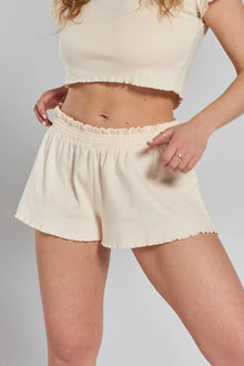  Hinoki Pointelle Ethical-Cotton Pyjama Shorts - Shoreline Peach Peachaus