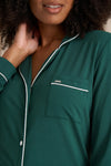 His and Hers Bamboo Pyjama Sets in Green Pretty You London