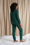 His and Hers Bamboo Pyjama Sets in Green Pretty You London