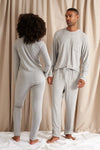 His and Hers Bamboo Pyjama Sets in Grey Marl Pretty You London