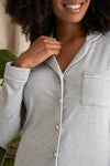 His and Hers Bamboo Pyjama Sets in Grey Marl Pretty You London