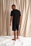 His and Hers Bamboo Short Pyjama Sets in Black Pretty You London