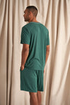 His and Hers Bamboo Short Pyjama Sets in Green Pretty You London