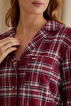 His and Hers Plaid Pyjama Sets in Bordeaux Pretty You London