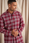 His and Hers Plaid Pyjama Sets in Bordeaux Pretty You London