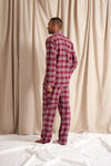 His and Hers Plaid Pyjama Sets in Bordeaux Pretty You London