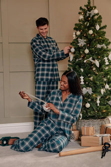  His and Hers Plaid Pyjama Sets in Green Pretty You London