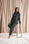 His and Hers Plaid Pyjama Sets in Green Pretty You London