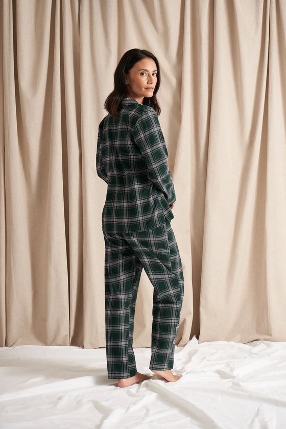 His and Hers Plaid Pyjama Sets in Green Pretty You London