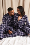 His and Hers Plaid Pyjama Sets in Midnight Pretty You London