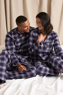  His and Hers Plaid Pyjama Sets in Midnight Pretty You London