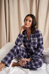 His and Hers Plaid Pyjama Sets in Midnight Pretty You London