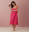 Hot Pink Alice 100% Linen Cami Nightie The Secret Linen Store