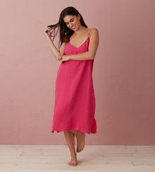  Hot Pink Alice 100% Linen Cami Nightie The Secret Linen Store