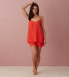 Hot Coral Lara 100% Linen Cami Top The Secret Linen Store