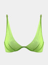 I.D. Line Deep Plunge Underwired Fine Mesh Bra Green NOKAYA