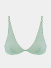 I.D. Line Deep Plunge Underwired Fine Mesh Bra Mint Cream NOKAYA