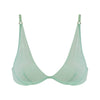 I.D. Line Deep Plunge Underwired Fine Mesh Bra Mint Cream NOKAYA