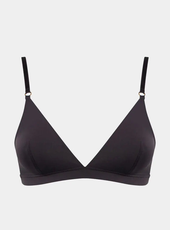 I.D. Line Soft Triangle Fine Black Mesh Bralette NOKAYA