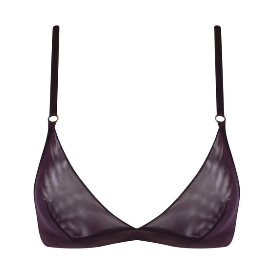 I.D. Line Soft Triangle Fine Brown Mesh Bralette NOKAYA