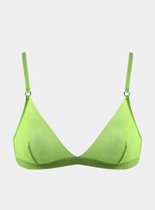  I.D. Line Soft Triangle Fine Green Mesh Bralette NOKAYA