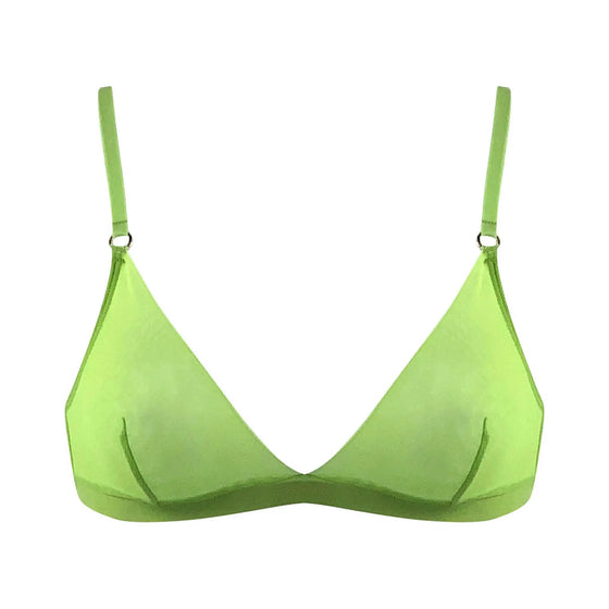 I.D. Line Soft Triangle Fine Green Mesh Bralette NOKAYA