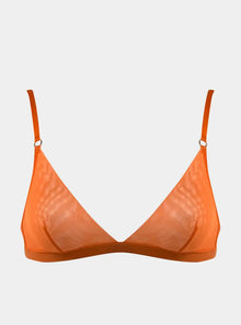  I.D. Line Soft Triangle Fine Orange Mesh Bralette NOKAYA