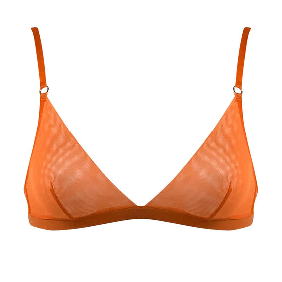 I.D. Line Soft Triangle Fine Orange Mesh Bralette NOKAYA