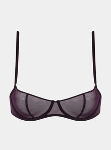  I.D. Line Underwired Fine Mesh Black Balcony Bra NOKAYA