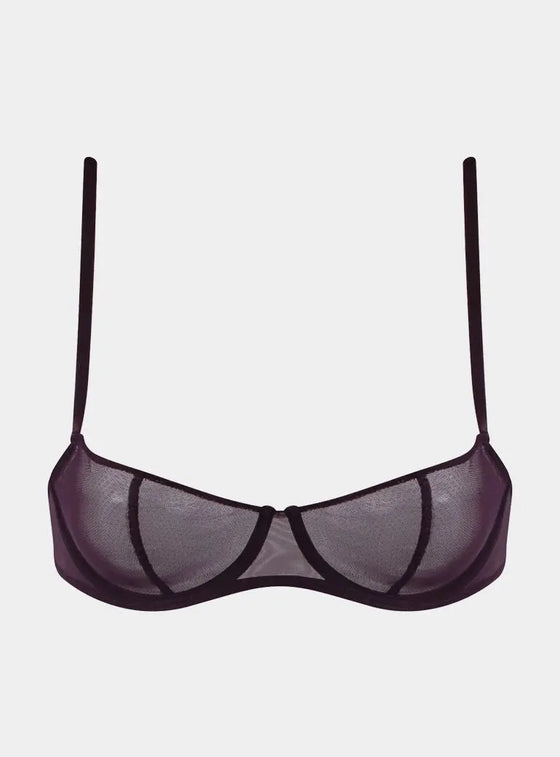 I.D. Line Underwired Fine Mesh Black Balcony Bra NOKAYA