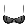 I.D. Line Underwired Fine Mesh Black Balcony Bra NOKAYA