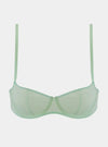 I.D. Line Underwired Fine Mesh Mint Cream Balcony Bra NOKAYA