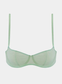  I.D. Line Underwired Fine Mesh Mint Cream Balcony Bra NOKAYA