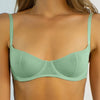 I.D. Line Underwired Fine Mesh Mint Cream Balcony Bra NOKAYA