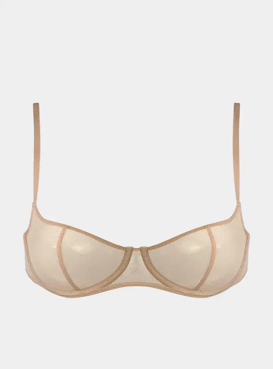 I.D. Line Underwired Fine Mesh Nude Balcony Bra NOKAYA