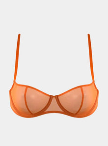  I.D. Line Underwired Fine Mesh Orange Balcony Bra NOKAYA