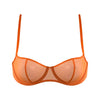 I.D. Line Underwired Fine Mesh Orange Balcony Bra NOKAYA