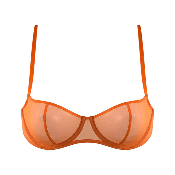 I.D. Line Underwired Fine Mesh Orange Balcony Bra NOKAYA