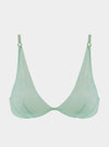 I.D. Line Deep Plunge Underwired Fine Mesh Bra Mint Cream NOKAYA