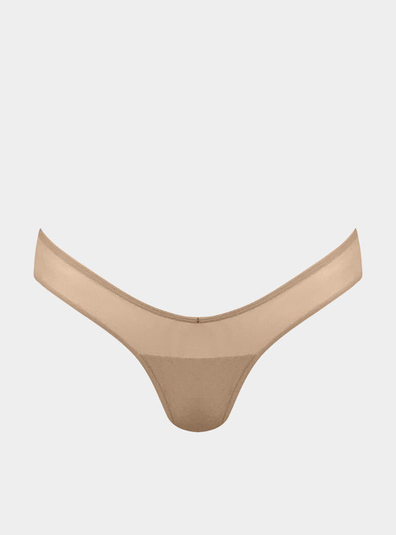 I.D. Line Fine Mesh Nude V-Thong NOKAYA