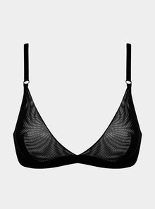  I.D. Line Underwired Fine Mesh Black Balcony Bra NOKAYA