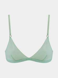  I.D. Line Soft Triangle Fine Mint Cream Mesh Bralette NOKAYA