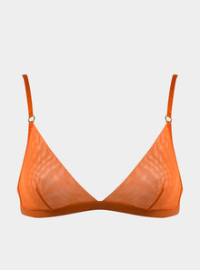  I.D. Line Soft Triangle Fine Orange Mesh Bralette NOKAYA