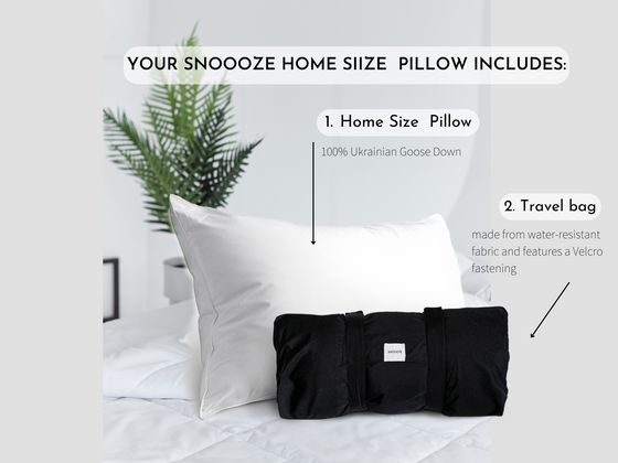 Home Size Goose Down Pillow With Travel Bag